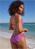 Smocked Bikini Bottom Ditsy Pink Purple