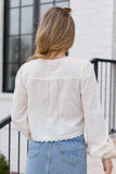 Harper Ivory Eyelet Tie Front Top