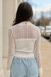 Madison Ivory Lace Mockneck Top