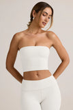 Modal Strapless Crop Top in White