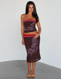 SERAH DIAMANTE MIDI SKIRT CHOCOLATE