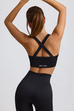 Super Sculpt Seamless Crossback Sports Bra in Black
