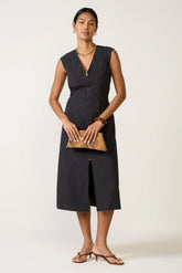 Laurel Zip Front Midi Dress