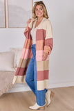 Maxine Mauve Striped Long Cardigan