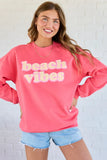 Beach Vibes Light Red Graphic Sweatshirt