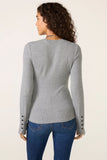 Rilo Ribbed Snap Long Sleeve Top