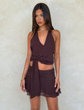 INDIGO MINI SKIRT BROWN CHOCOLATE