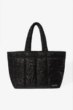 Waterproof Puffer Tote Bag in Black