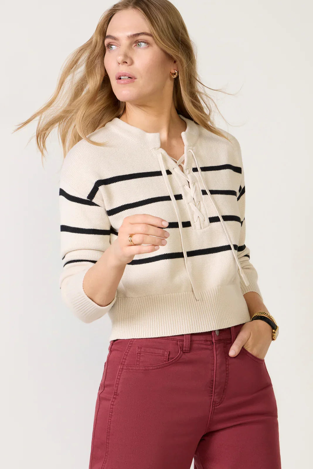 Lace Up Sweater