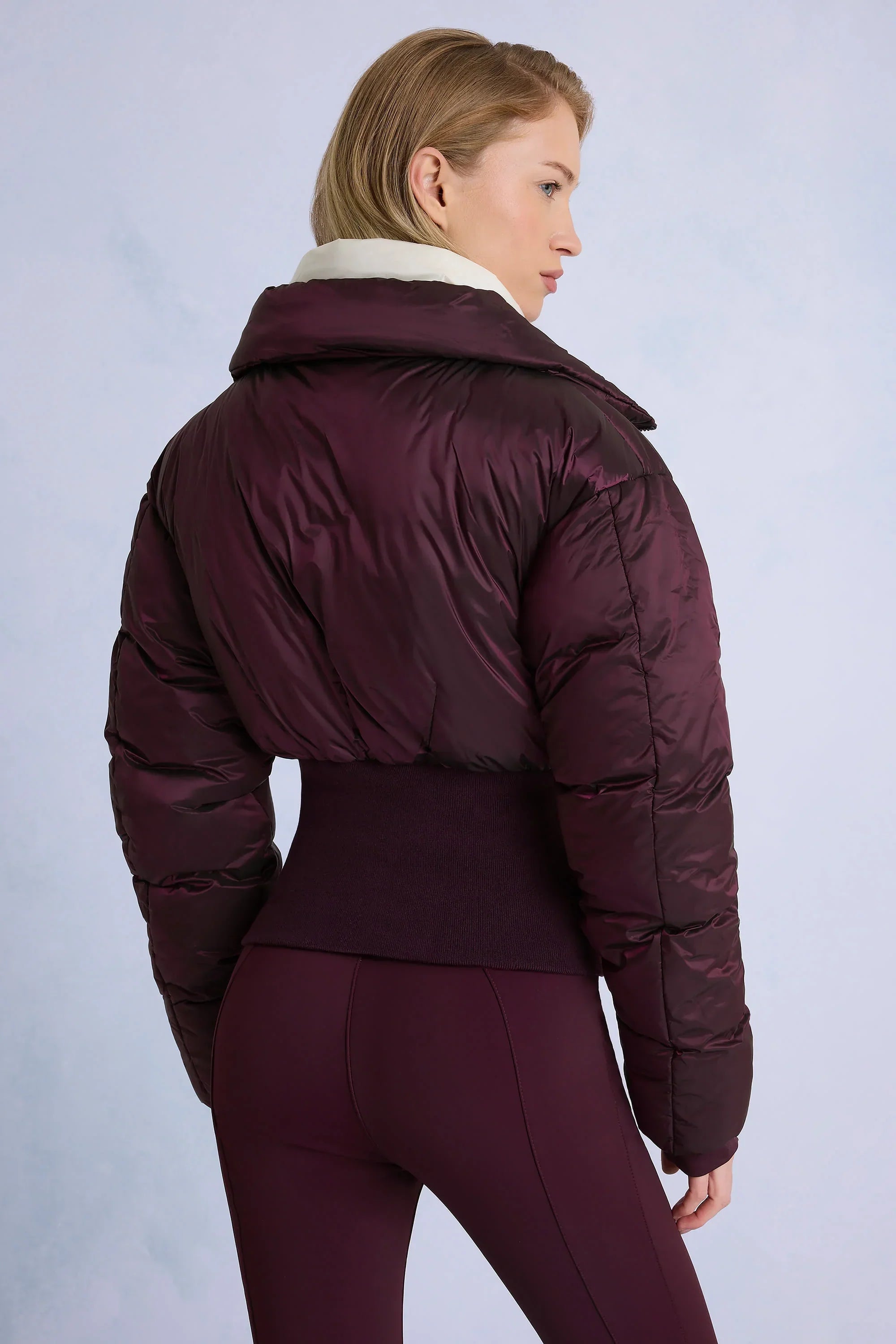 Waterproof Layered Ski Jacket in Burgundy