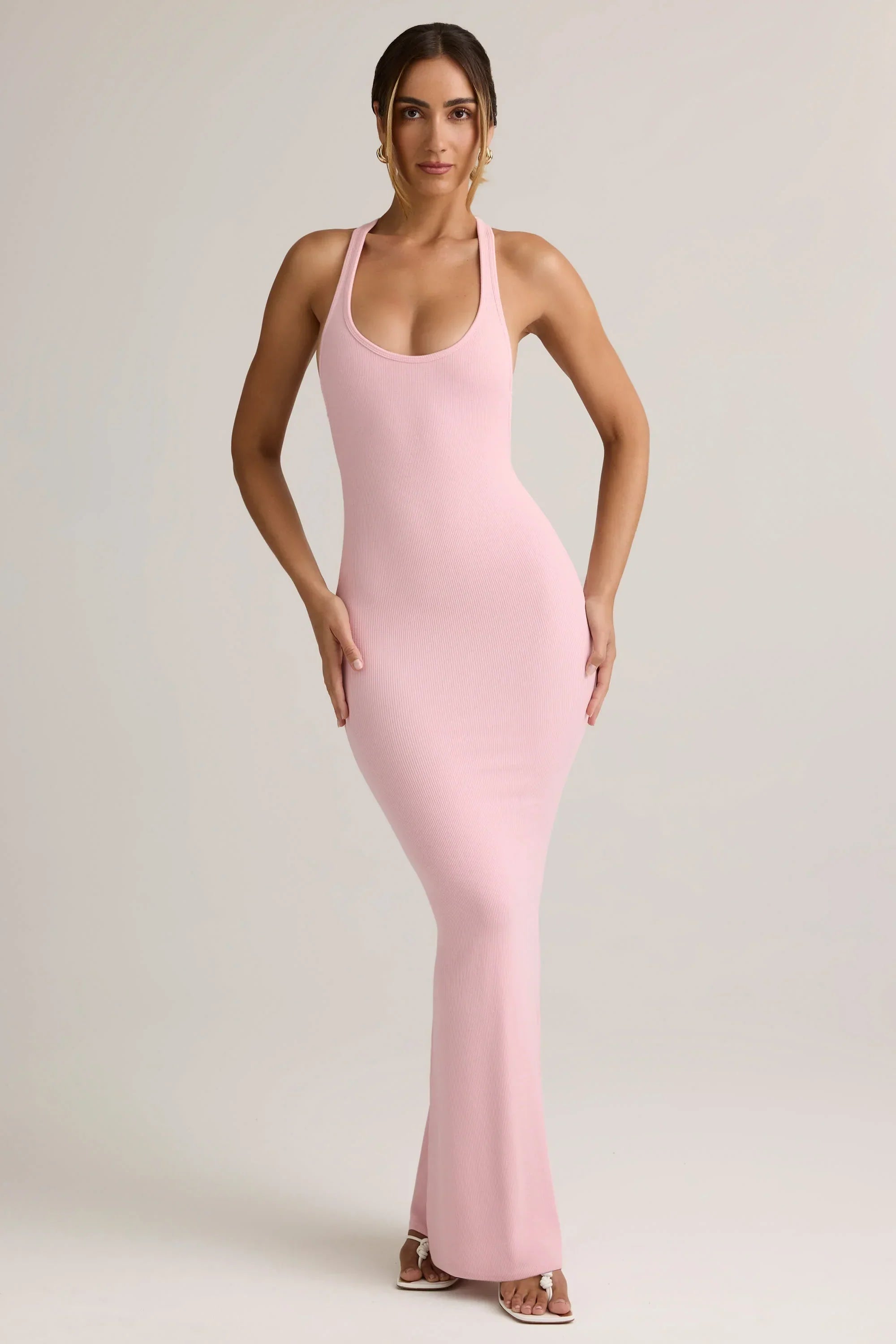 Modal Racerback Maxi Dress in Baby Pink