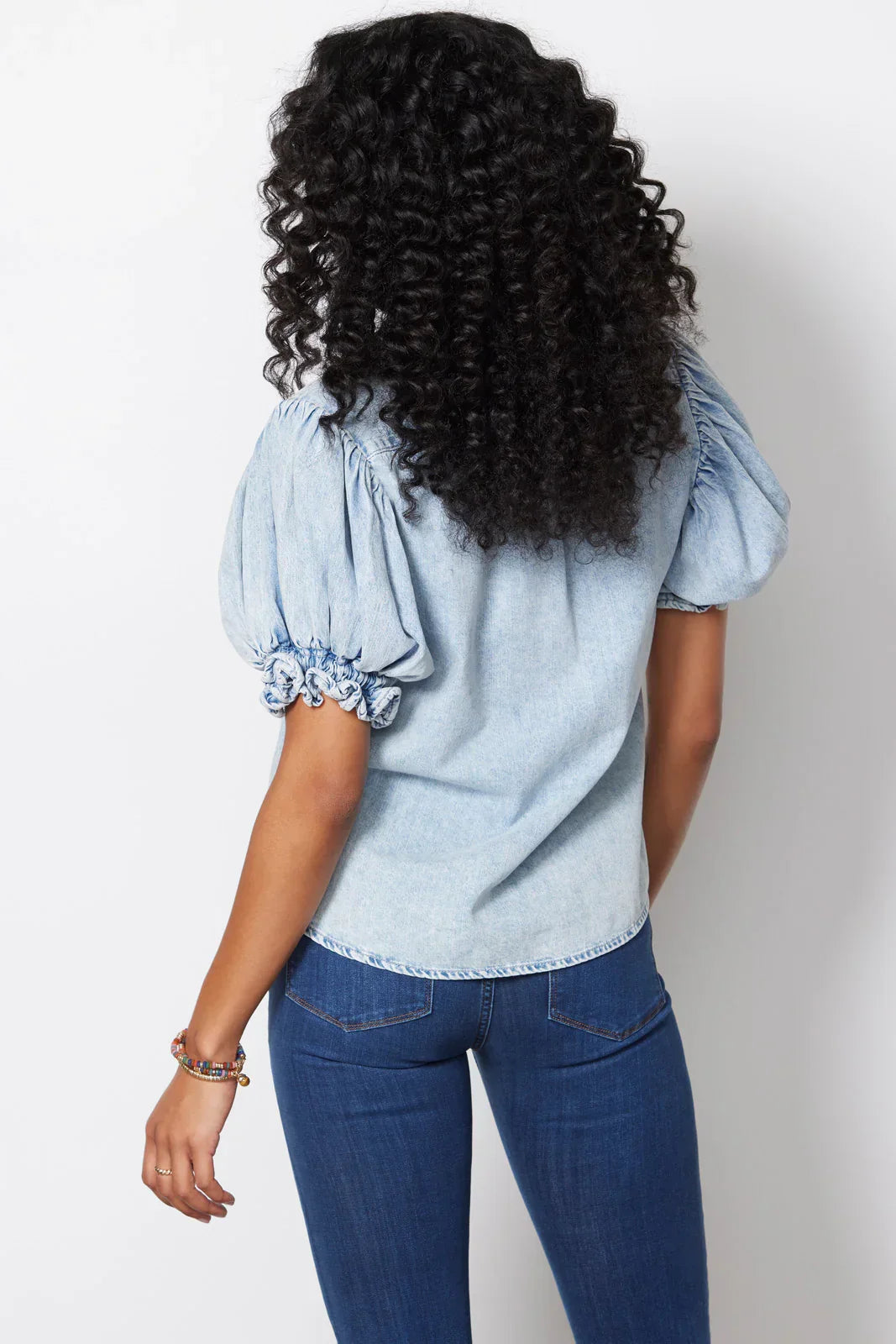 Pleated Puff Sleeve Top