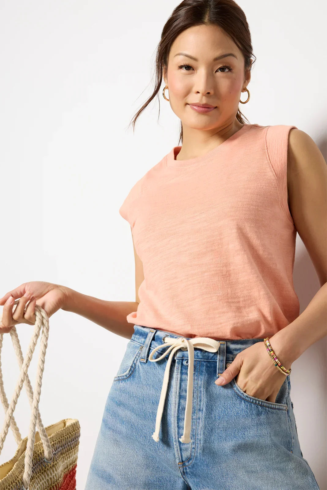 Sunwashed Slub Muscle Tank