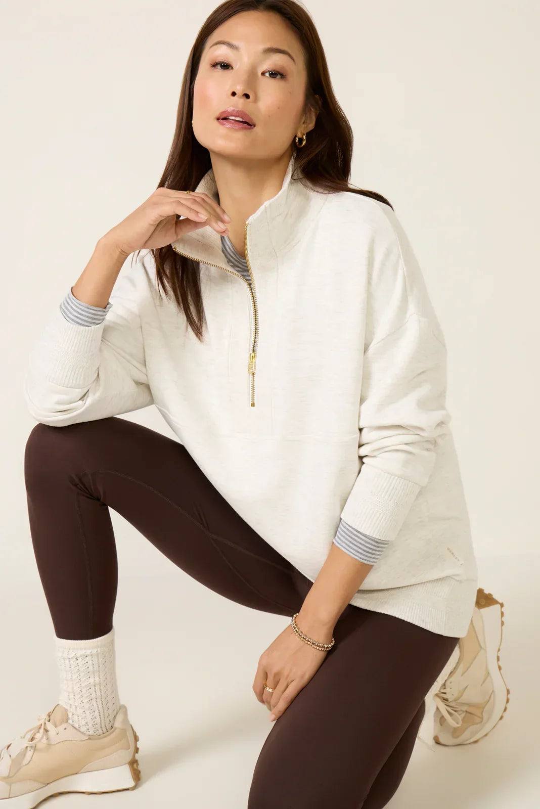 Molly Half Zip Longline Sweat