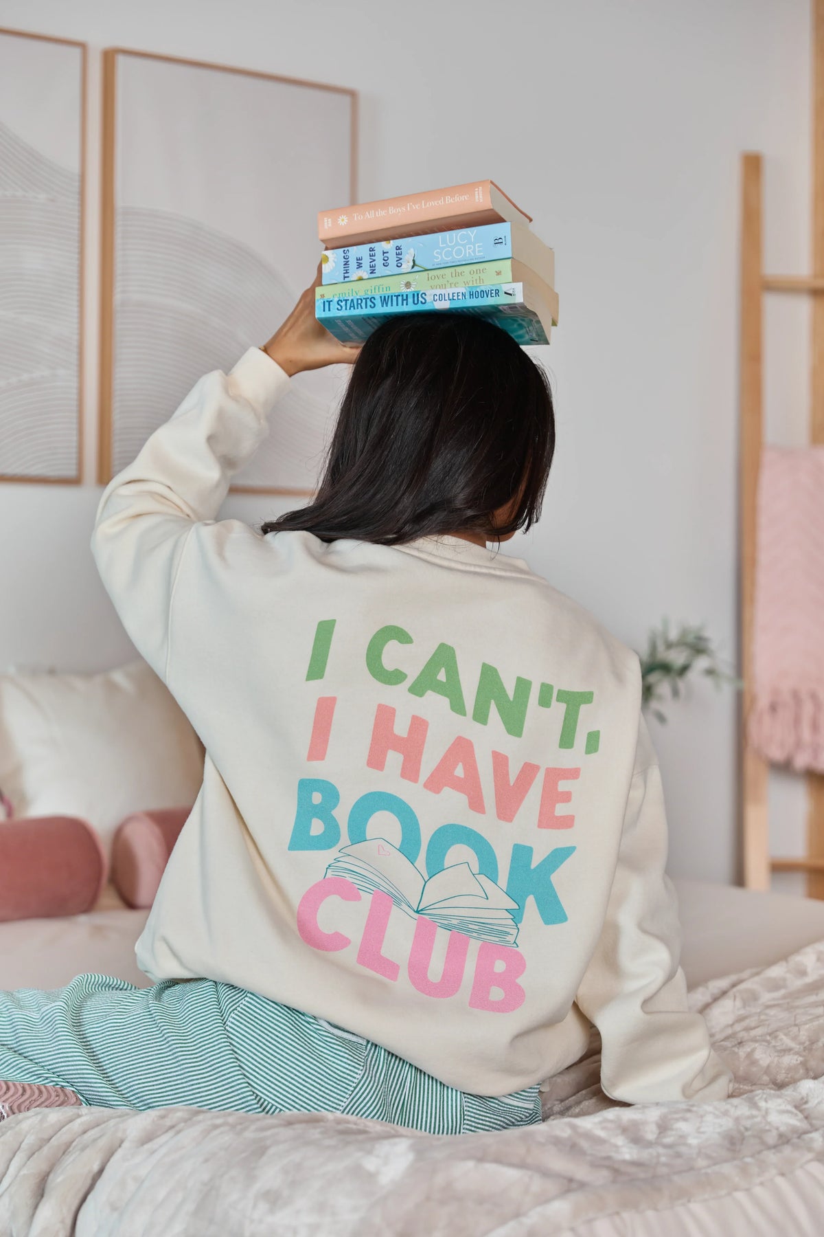 Book Club Cream Graphic Sweatshirt