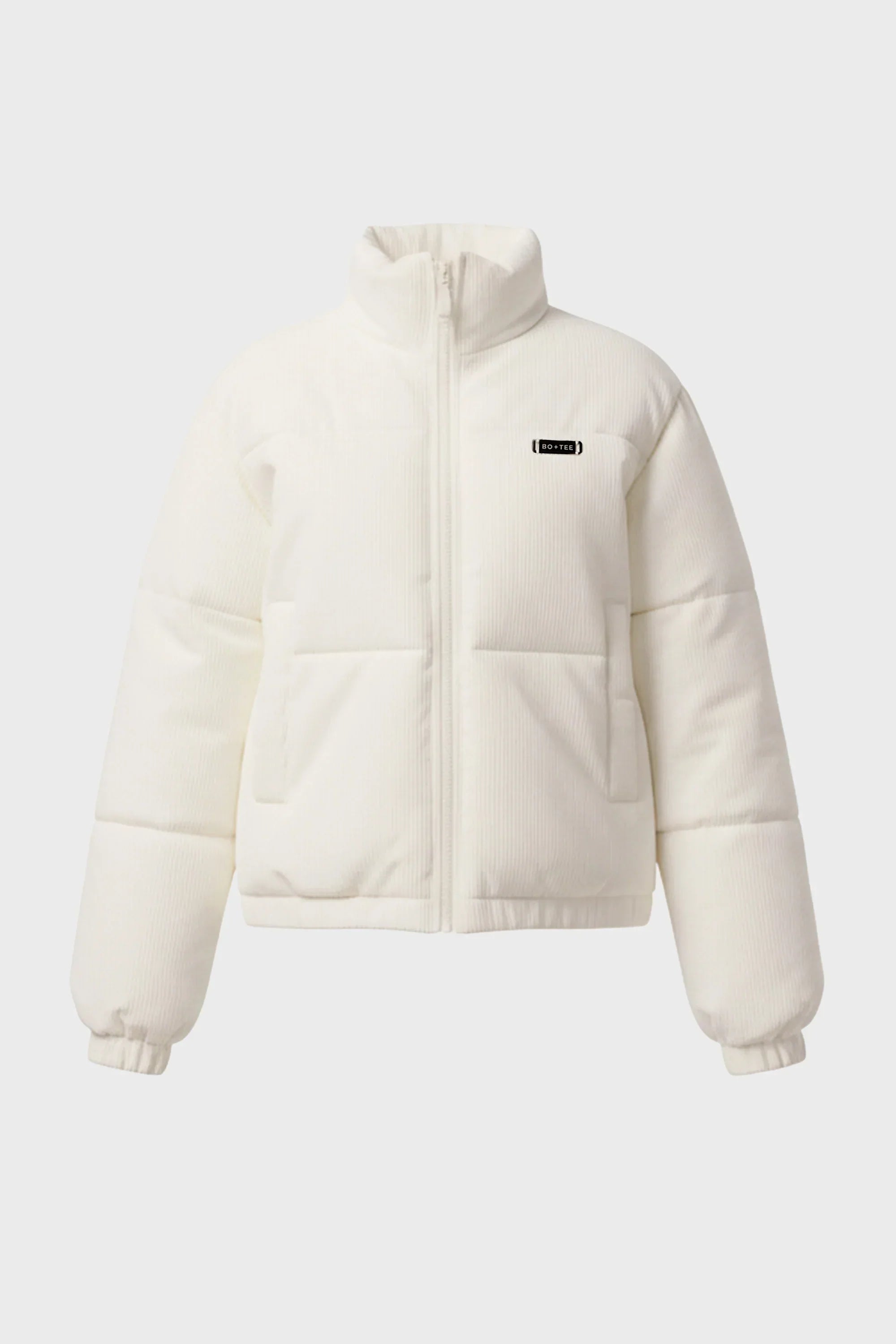 Corduroy Quilted Puffer Jacket in Ivory