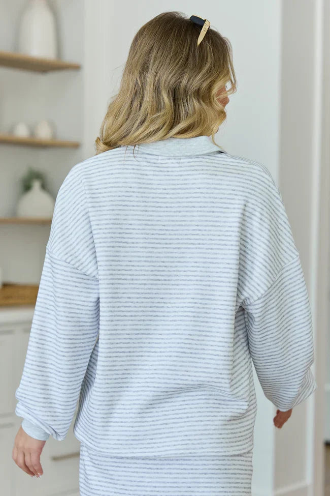 Mattie Grey Striped Sweatshirt