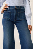 Petite Lil Hustler Roller Patch Pocket Skimp Wide Leg Jean