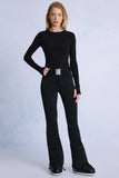 Waterproof Belted Ski Salopettes in Black