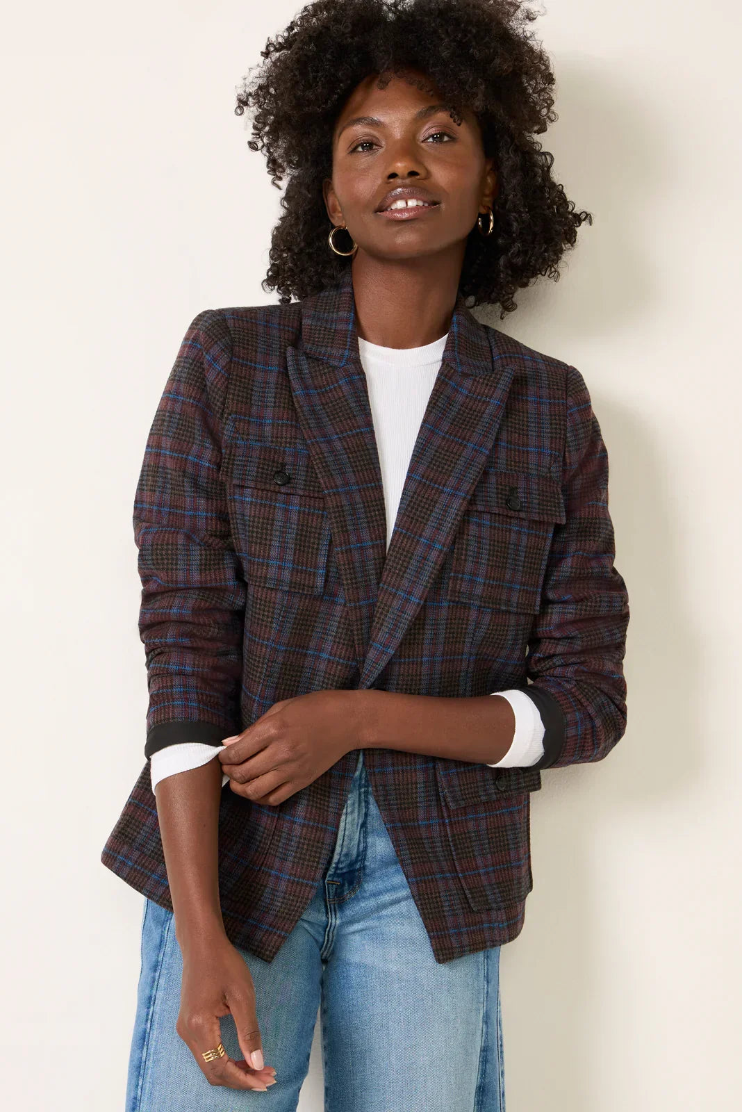 Jackie Plaid Blazer