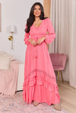 Lucky To Have You Coral Maxi Dress