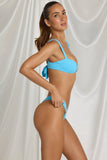 Ruched Bikini Top in Sky Blue