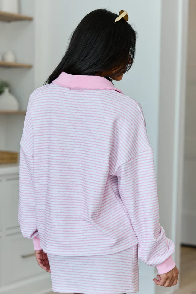 Mattie Pink Striped Sweatshirt
