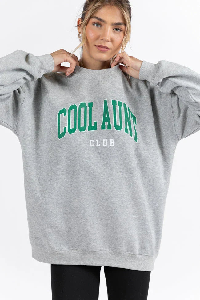 Cool Aunt Club Light Grey Graphic Sweatshirt