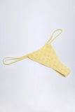 Broderie Anglaise Drawstring Bikini Bottoms in Lemon Yellow