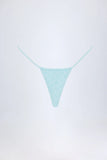 Broderie Anglaise Drawstring Bikini Bottoms in Powder Blue