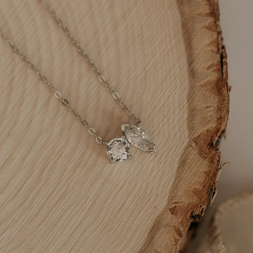 Sloane Two Stone Diamond Necklace