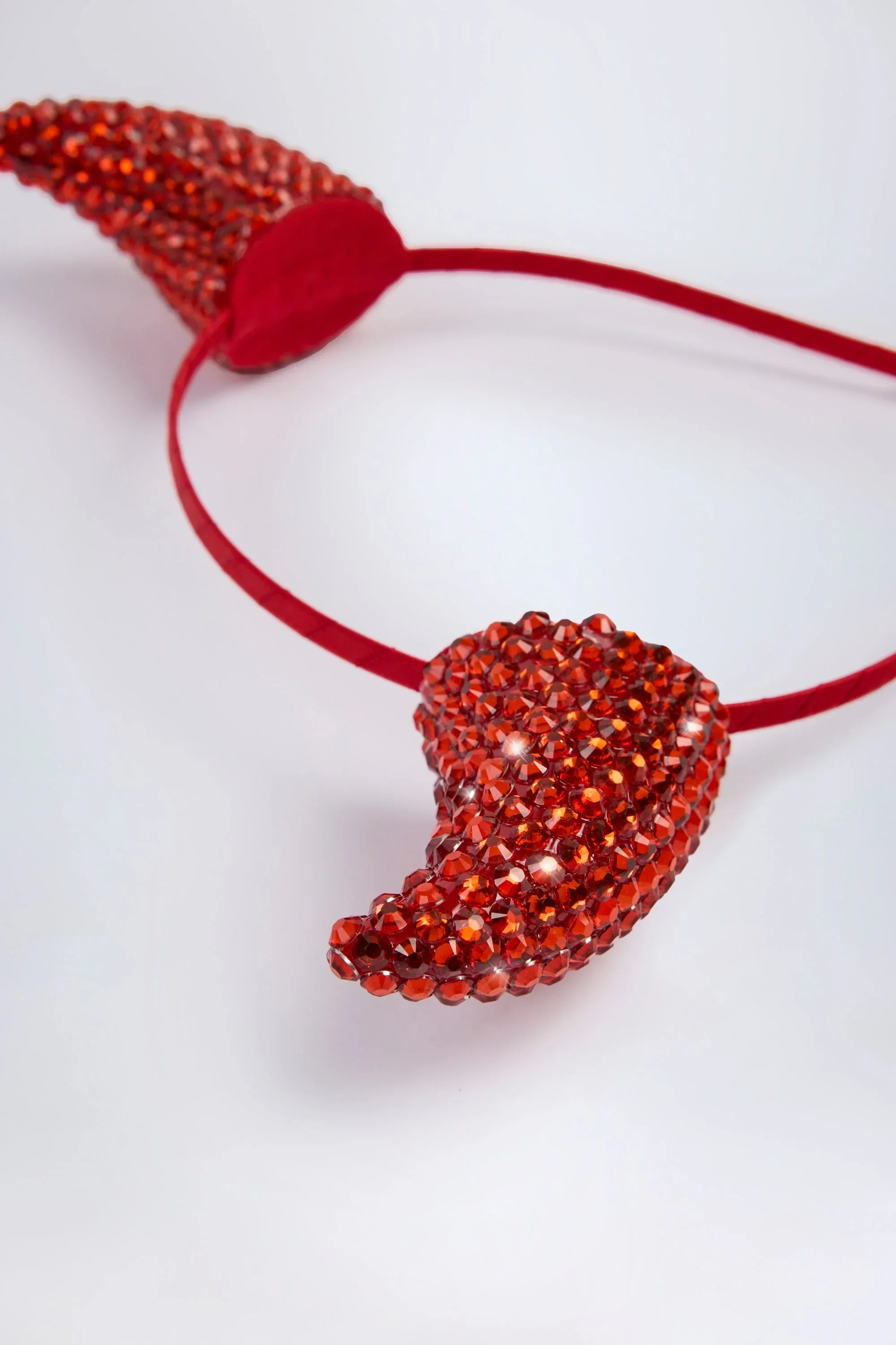 Devil Horns Headband in Fire Red