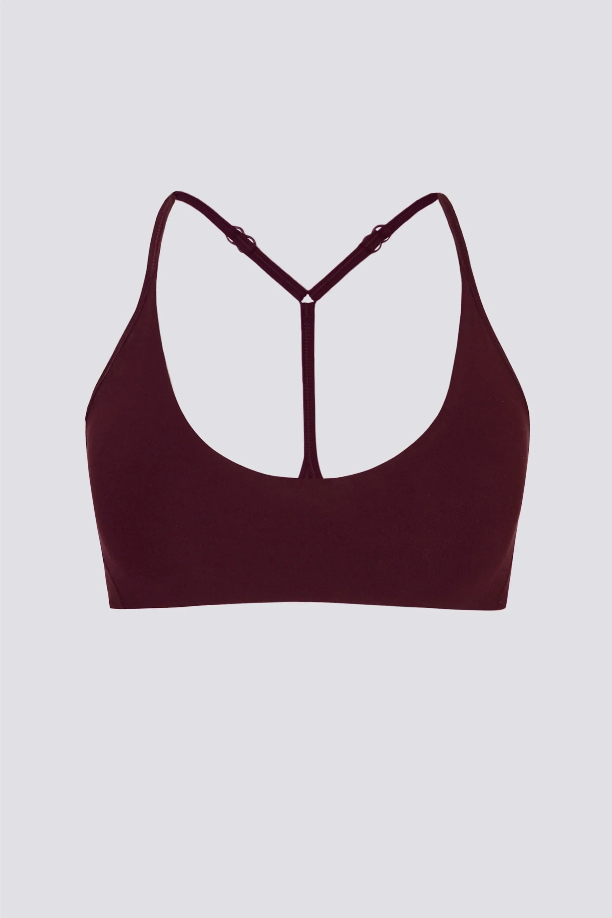 Soft Active Racerback Sports Bra in Burgundy
