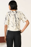 Courtney Jacquard Zip Front Top