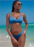 Lovely Lift Wrap Top Azure Blue