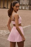 Soft Active Crossover Mini Skort in Powder Pink