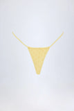 Broderie Anglaise Drawstring Bikini Bottoms in Lemon Yellow