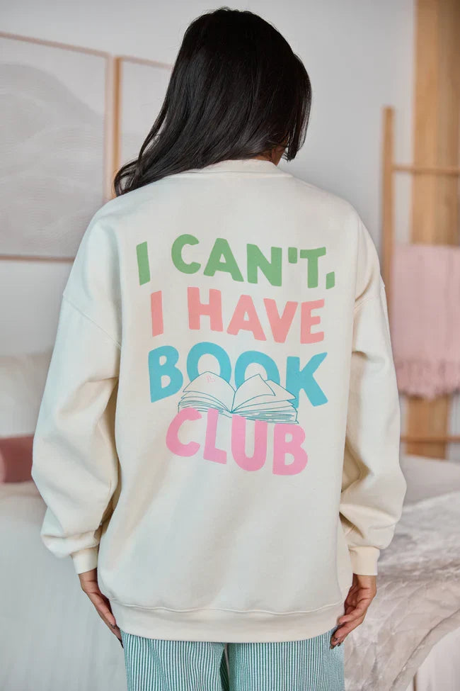 Book Club Cream Graphic Sweatshirt
