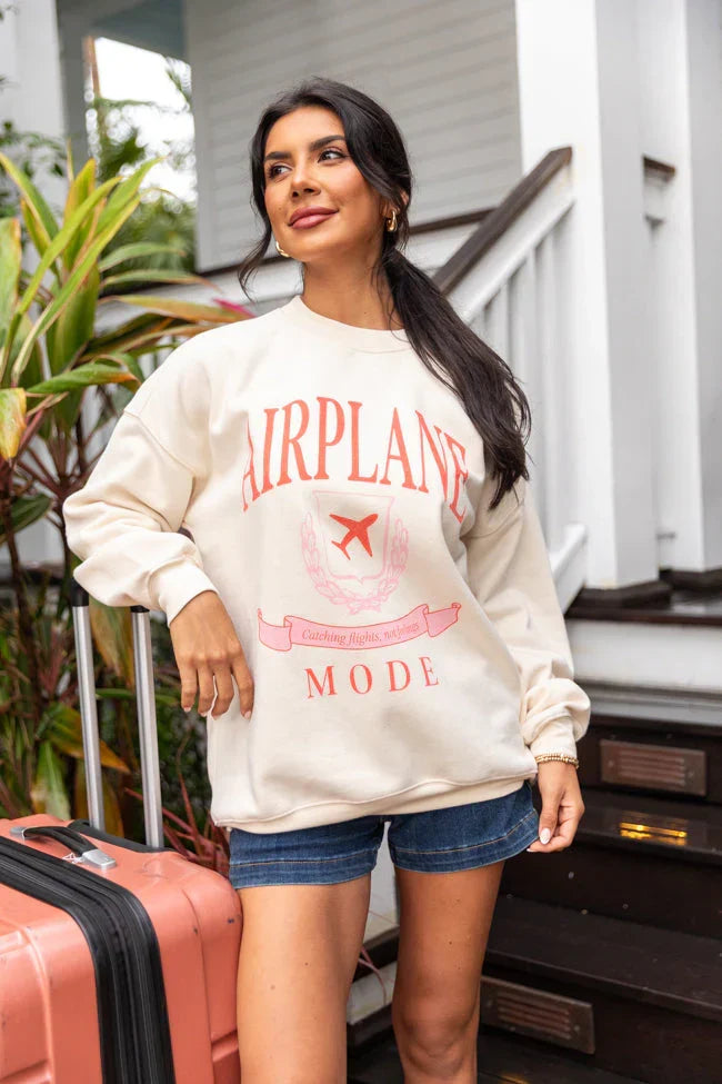 Airplane Mode Sweet Cream Graphic Sweatshirt