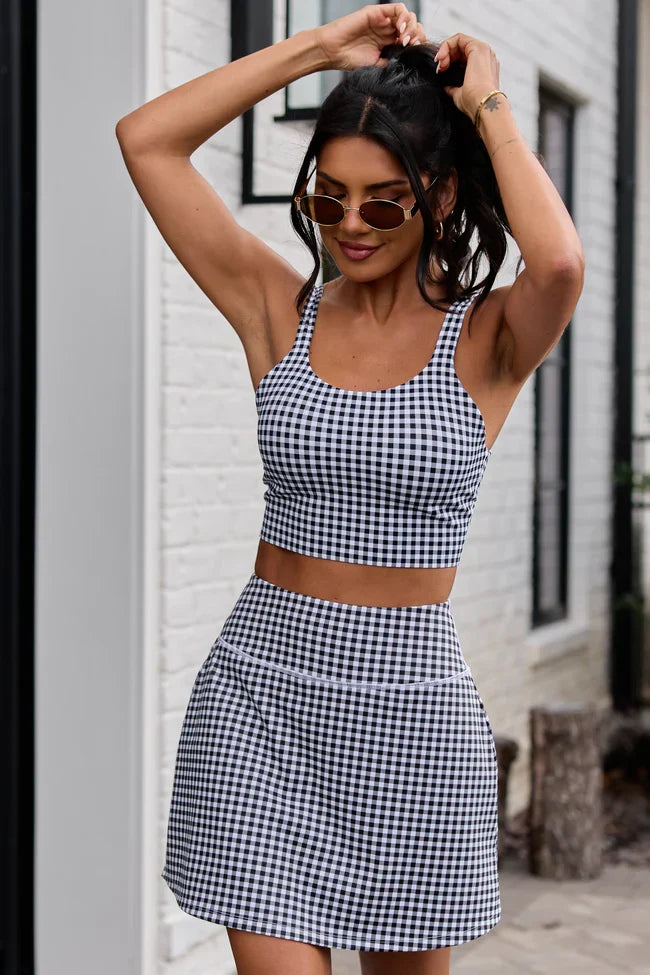 Active State Black Gingham Tank