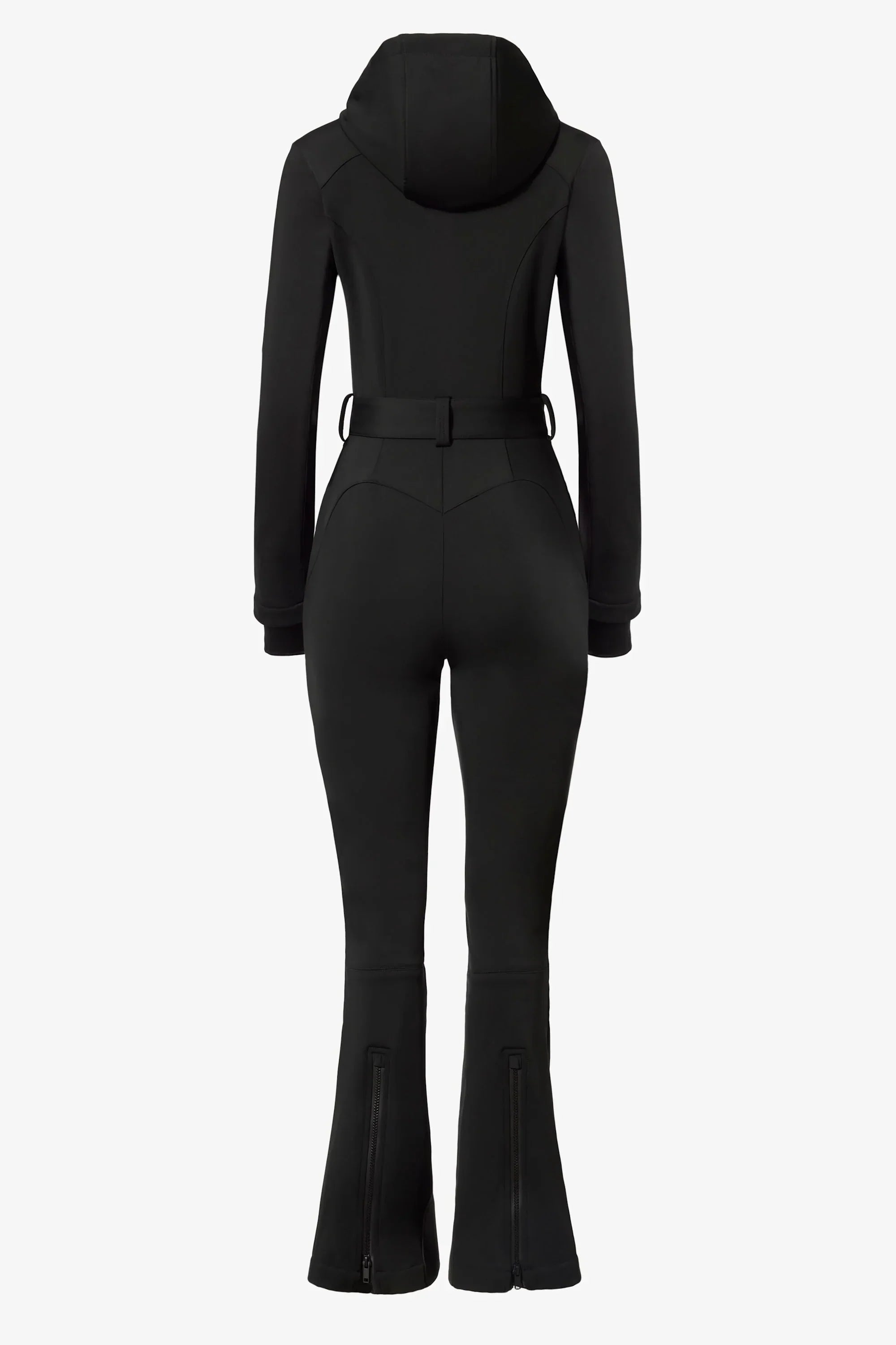 Waterproof Hooded Fitted Ski Suit in Black