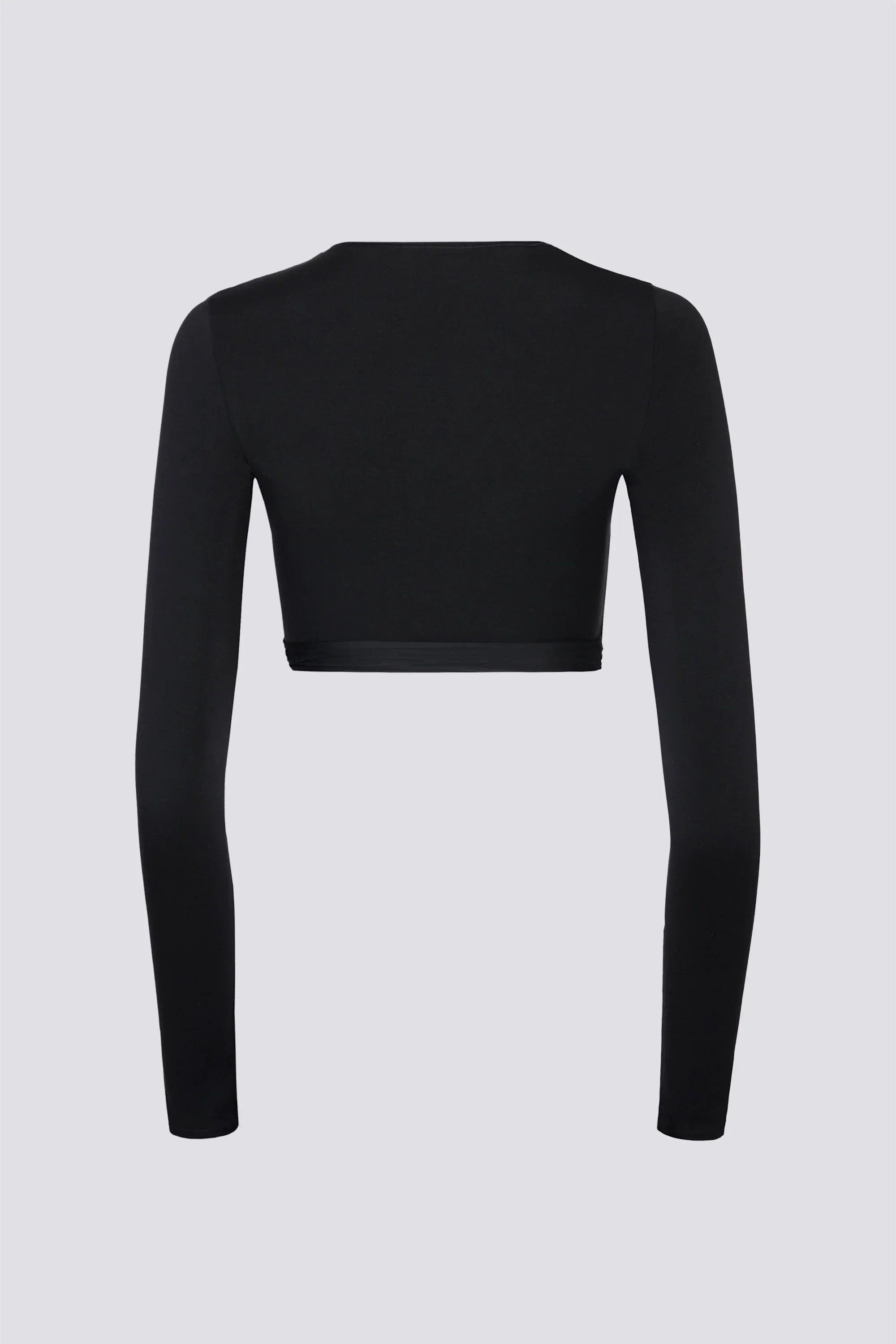 Soft Jersey Wrap Crop Top in Black