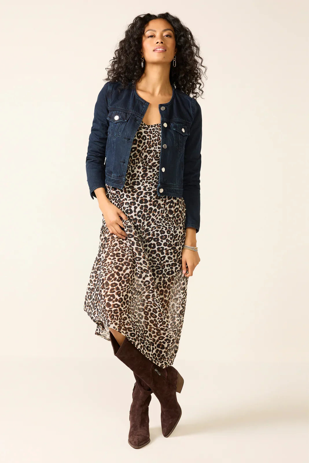 Collarless Trucker Jacket