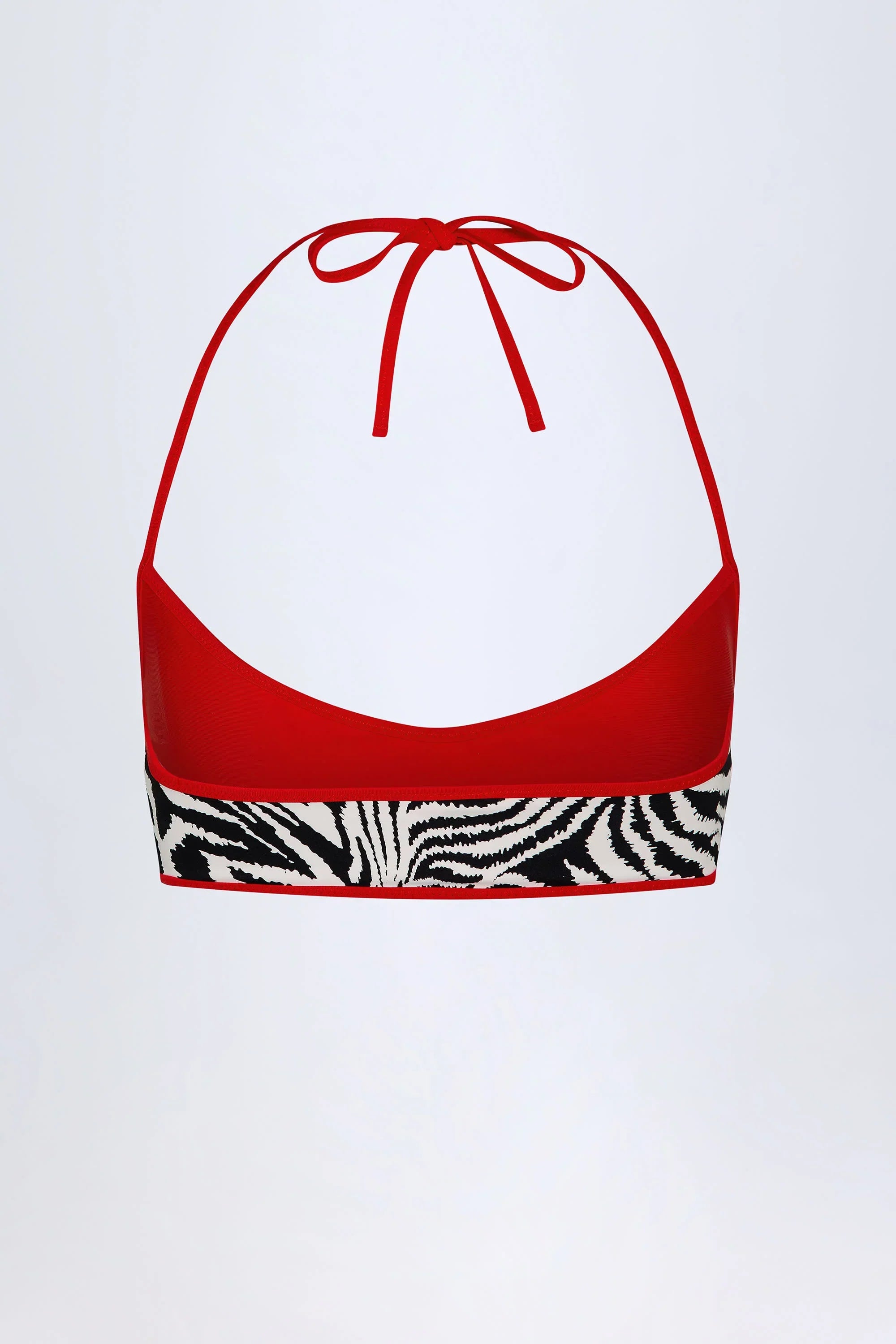 Reversible Halterneck Bikini Top in Zebra Print
