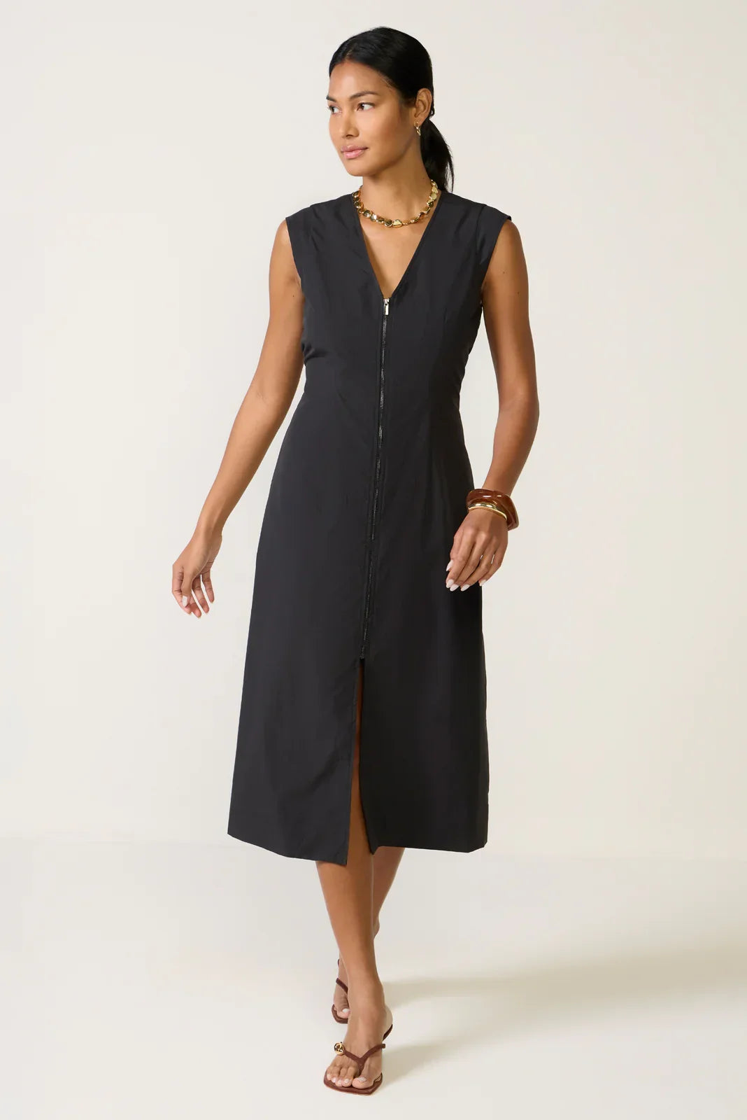 Laurel Zip Front Midi Dress