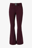 Waterproof Belted Ski Salopettes in Burgundy