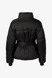 Waterproof Belted Oversized Ski Jacket in Black
