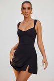 Sweetheart Neckline Mini Dress in Black