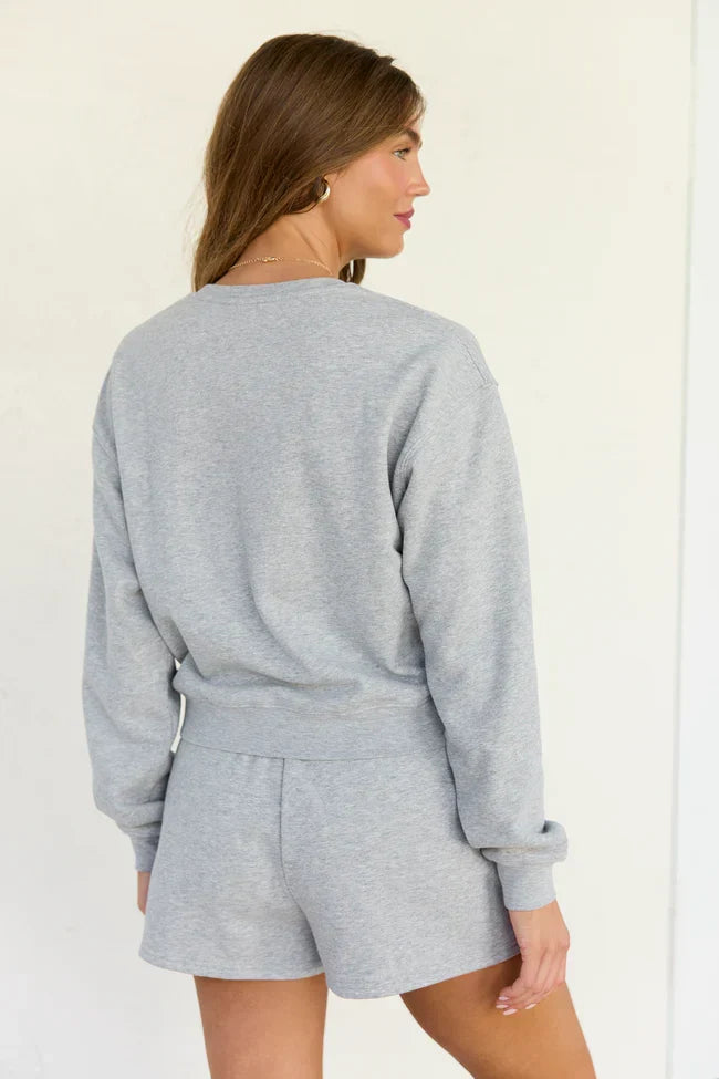 Everyday Ease Light Grey Cropped Sweatshirt