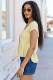 Ellison Yellow Buttoned Babydoll Top